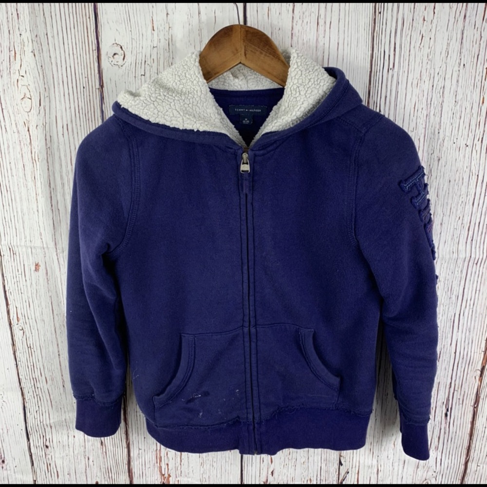Tommy Hilfiger hooded Sherpa jacket size 8 girls